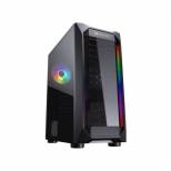 Cougar MX410-T Black Powerful and Compact ATX Mid-Tower Case with Massive Tempered Glass Left Panel and Dual ARGB Strips